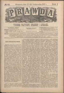Prawda : tygodnik polityczny, społeczny i literacki, 1881, R. 1, nr 43