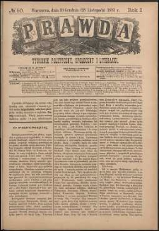 Prawda : tygodnik polityczny, społeczny i literacki, 1881, R. 1, nr 50