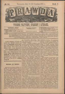 Prawda : tygodnik polityczny, społeczny i literacki, 1881, R. 1, nr 52