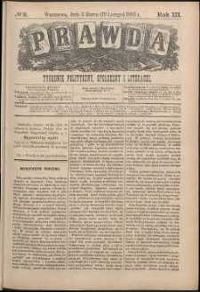 Prawda : tygodnik polityczny, społeczny i literacki, 1883, R. 3, nr 9