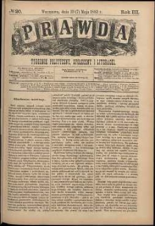 Prawda : tygodnik polityczny, społeczny i literacki, 1883, R. 3, nr 20