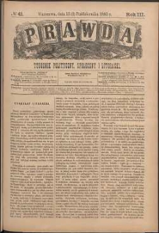 Prawda : tygodnik polityczny, społeczny i literacki, 1883, R. 3, nr 41