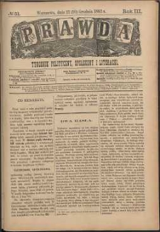 Prawda : tygodnik polityczny, społeczny i literacki, 1883, R. 3, nr 51