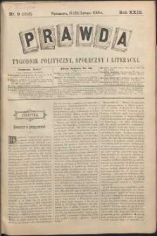 Prawda : tygodnik polityczny, społeczny i literacki, 1903, R. 23, nr 9