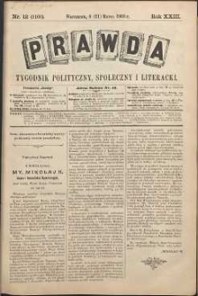 Prawda : tygodnik polityczny, społeczny i literacki, 1903, R. 23, nr 12