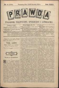 Prawda : tygodnik polityczny, społeczny i literacki, 1902, R. 22, nr 4