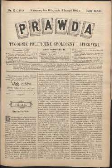 Prawda : tygodnik polityczny, społeczny i literacki, 1902, R. 22, nr 5