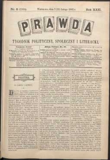 Prawda : tygodnik polityczny, społeczny i literacki, 1902, R. 22, nr 8