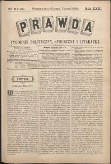 Prawda : tygodnik polityczny, społeczny i literacki, 1902, R. 22, nr 9