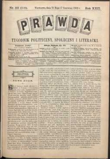 Prawda : tygodnik polityczny, społeczny i literacki, 1902, R. 22, nr 23