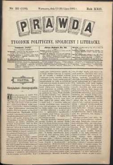 Prawda : tygodnik polityczny, społeczny i literacki, 1902, R. 22, nr 30