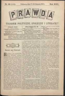 Prawda : tygodnik polityczny, społeczny i literacki, 1902, R. 22, nr 35