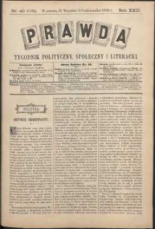 Prawda : tygodnik polityczny, społeczny i literacki, 1902, R. 22, nr 40