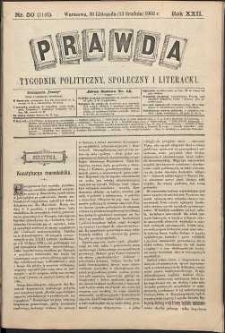 Prawda : tygodnik polityczny, społeczny i literacki, 1902, R. 22, nr 50