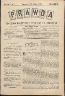 Prawda : tygodnik polityczny, społeczny i literacki, 1902, R. 22, nr 51