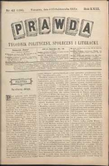 Prawda : tygodnik polityczny, społeczny i literacki, 1903, R. 23, nr 42