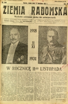 Ziemia Radomska, 1931, R. 4, nr 260