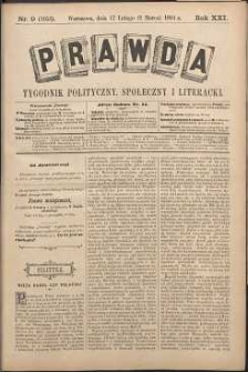 Prawda : tygodnik polityczny, społeczny i literacki, 1901, R. 21, nr 9