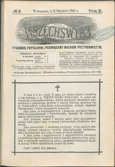 Wszechświat : Tygodnik popularny, poświęcony naukom przyrodniczym, 1891, T. 10, nr 2