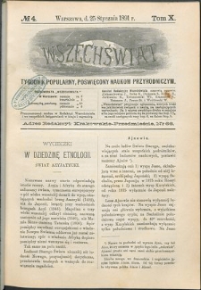 Wszechświat : Tygodnik popularny, poświęcony naukom przyrodniczym, 1891, T. 10, nr 4