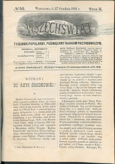 Wszechświat : Tygodnik popularny, poświęcony naukom przyrodniczym, 1891, T. 10, nr 52