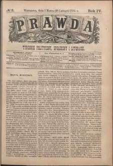 Prawda : tygodnik polityczny, społeczny i literacki, 1884, R.4, nr 9