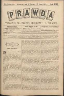 Prawda : tygodnik polityczny, społeczny i literacki, 1901, R. 21, nr 28