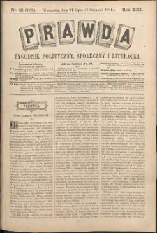 Prawda : tygodnik polityczny, społeczny i literacki, 1901, R. 21, nr 31