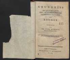 Grundriss : der Geschichte Erd- und Alterthumskunde Literatur und Kunst der Roemer