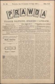 Prawda : tygodnik polityczny, społeczny i literacki, 1900, R. 20, nr 19