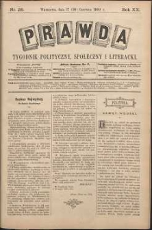 Prawda : tygodnik polityczny, społeczny i literacki, 1900, R. 20, nr 26