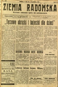 Ziemia Radomska, 1931, R. 4, nr 288