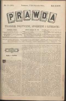 Prawda : tygodnik polityczny, społeczny i literacki, 1904, R. 24, nr 5
