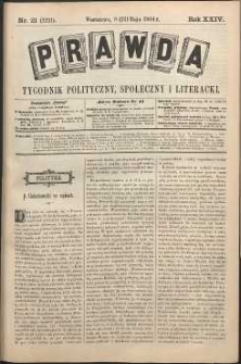 Prawda : tygodnik polityczny, społeczny i literacki, 1904, R. 24, nr 21