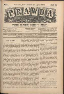 Prawda : tygodnik polityczny, społeczny i literacki, 1882, R. 2, nr 31
