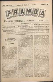Prawda : tygodnik polityczny, społeczny i literacki, 1904, R. 24, nr 23