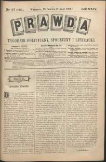 Prawda : tygodnik polityczny, społeczny i literacki, 1904, R. 24, nr 27
