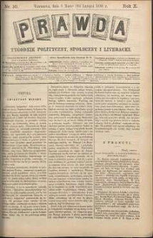 Prawda : tygodnik polityczny, społeczny i literacki, 1890, R. 10, nr 10