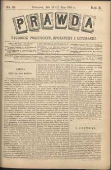 Prawda : tygodnik polityczny, społeczny i literacki, 1890, R. 10, nr 21