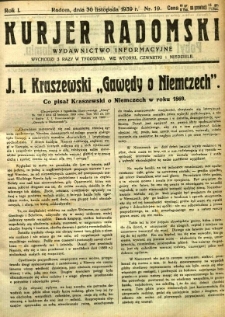 Kurier Radomski, 1939, R. 1, nr 19