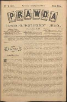 Prawda : tygodnik polityczny, społeczny i literacki, 1905, R. 25, nr 3
