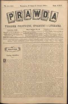 Prawda : tygodnik polityczny, społeczny i literacki, 1905, R. 25, nr 8