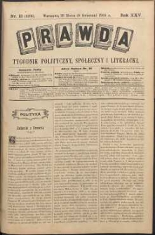 Prawda : tygodnik polityczny, społeczny i literacki, 1905, R. 25, nr 13