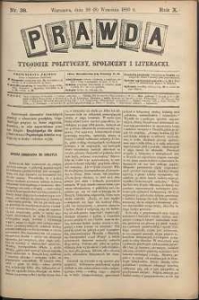 Prawda : tygodnik polityczny, społeczny i literacki, 1890, R. 10, nr 38