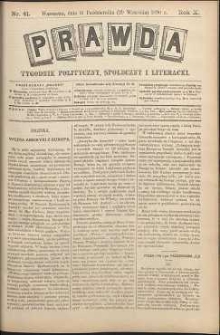 Prawda : tygodnik polityczny, społeczny i literacki, 1890, R. 10, nr 41