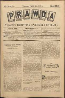 Prawda : tygodnik polityczny, społeczny i literacki, 1905, R. 25, nr 19