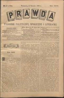 Prawda : tygodnik polityczny, społeczny i literacki, 1906, R. 26, nr 2
