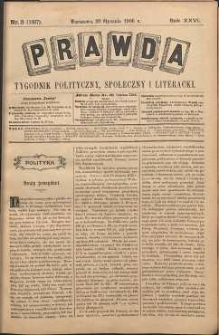 Prawda : tygodnik polityczny, społeczny i literacki, 1906, R. 26, nr 3