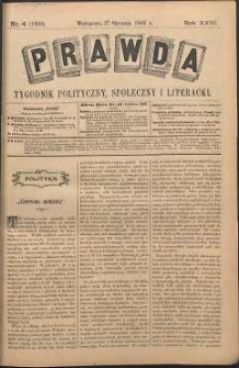 Prawda : tygodnik polityczny, społeczny i literacki, 1906, R. 26, nr 4