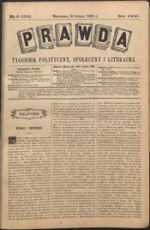 Prawda : tygodnik polityczny, społeczny i literacki, 1906, R. 26, nr 6